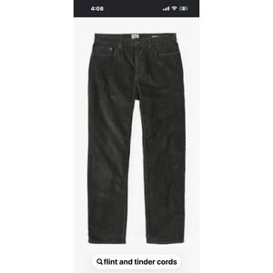 Flint and Tinder 365 Corduroy Pant Straight Fit Charcoal Men's Size 34x30 (V1)